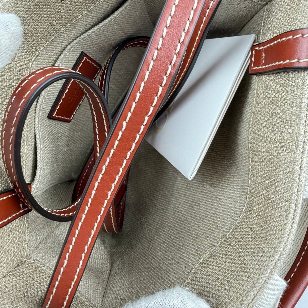 Chloe Mini White/Brown/Beige Woody Tote Handbag - Lux Central