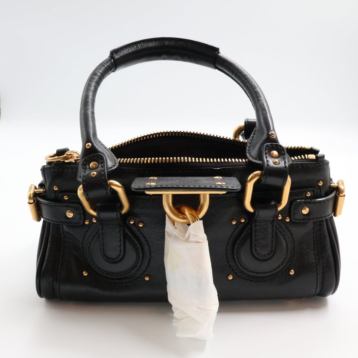 Chloe Small Black Leather Paddington Handbag - Lux Central