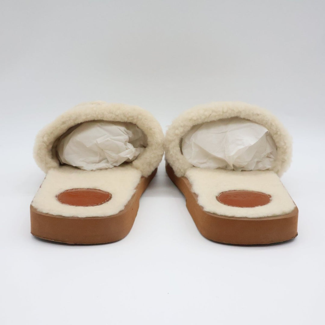 Chloe Woody Logo-Tape Flat Sandals UK 5 / EU 38 - Lux Central