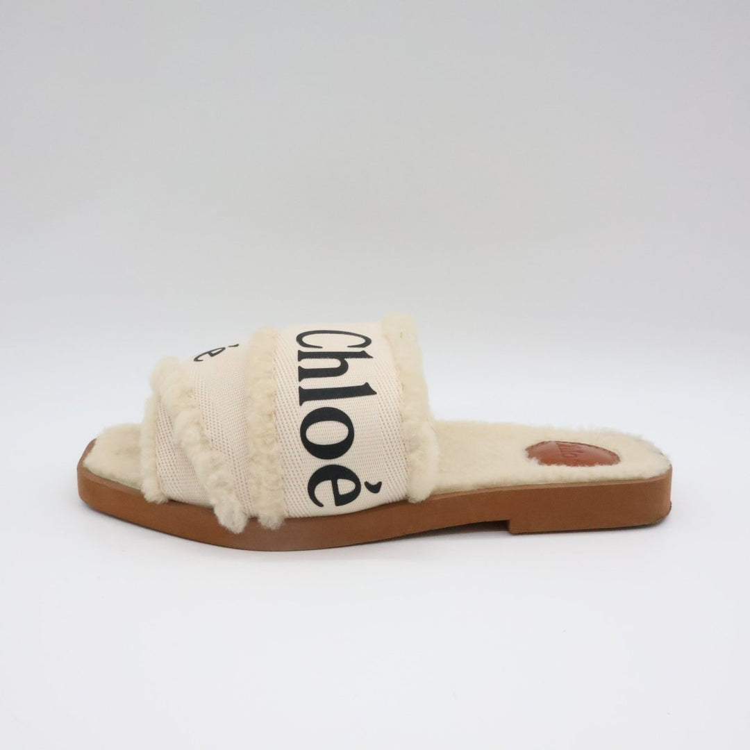 Chloe Woody Logo-Tape Flat Sandals UK 5 / EU 38 - Lux Central
