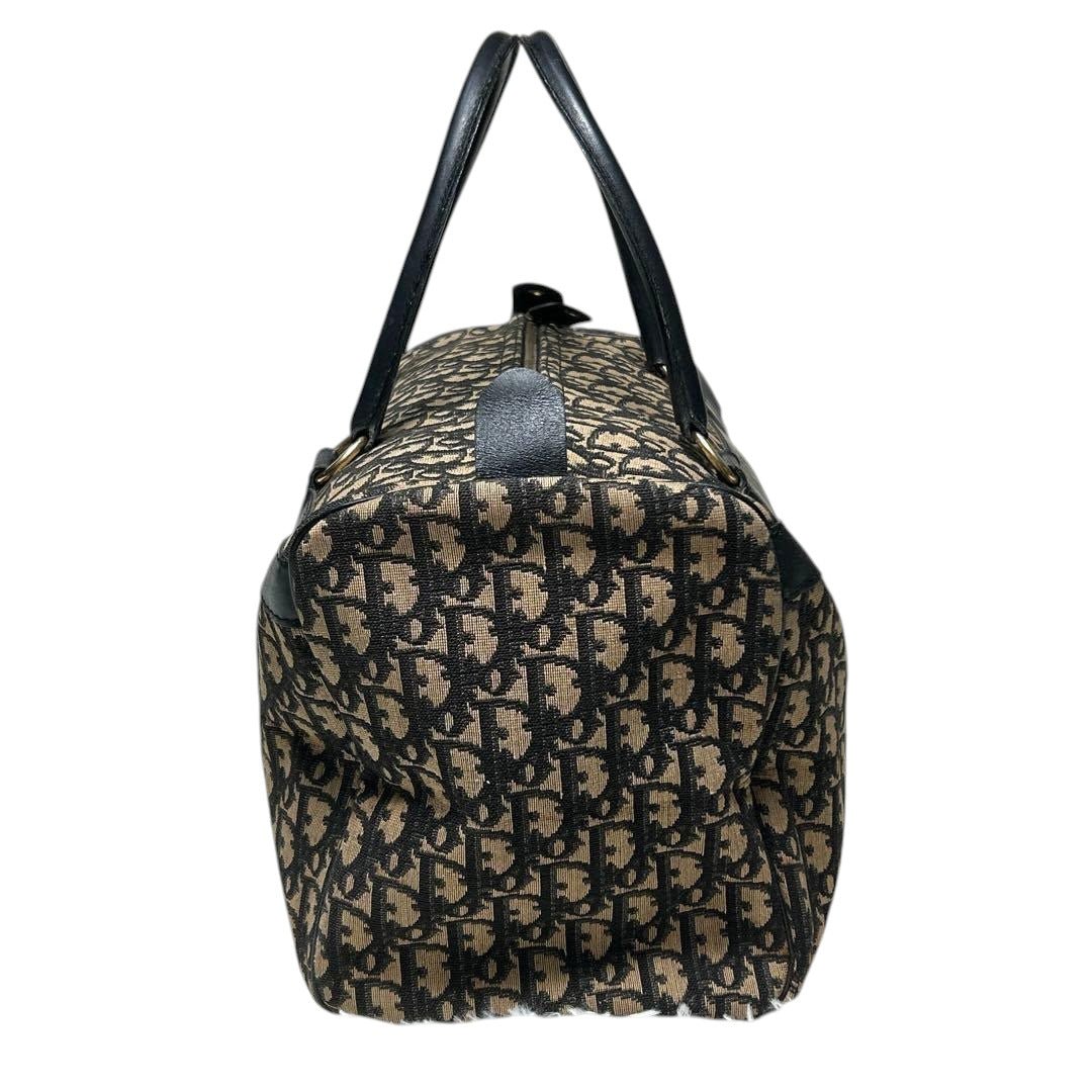 Christian Dior Boston 30 Monogram Oblique Beige/Navy Handbag - Lux Central