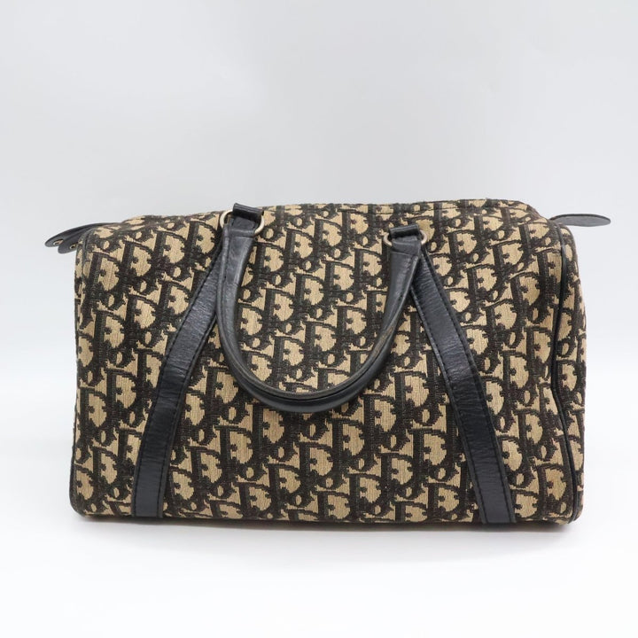 Christian Dior Boston 30 Monogram Oblique Beige/Navy Handbag - Lux Central