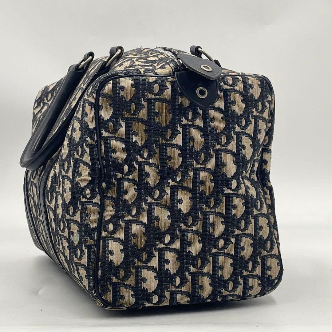 Christian Dior Boston 30 Monogram Oblique Beige/Navy Handbag - Lux Central