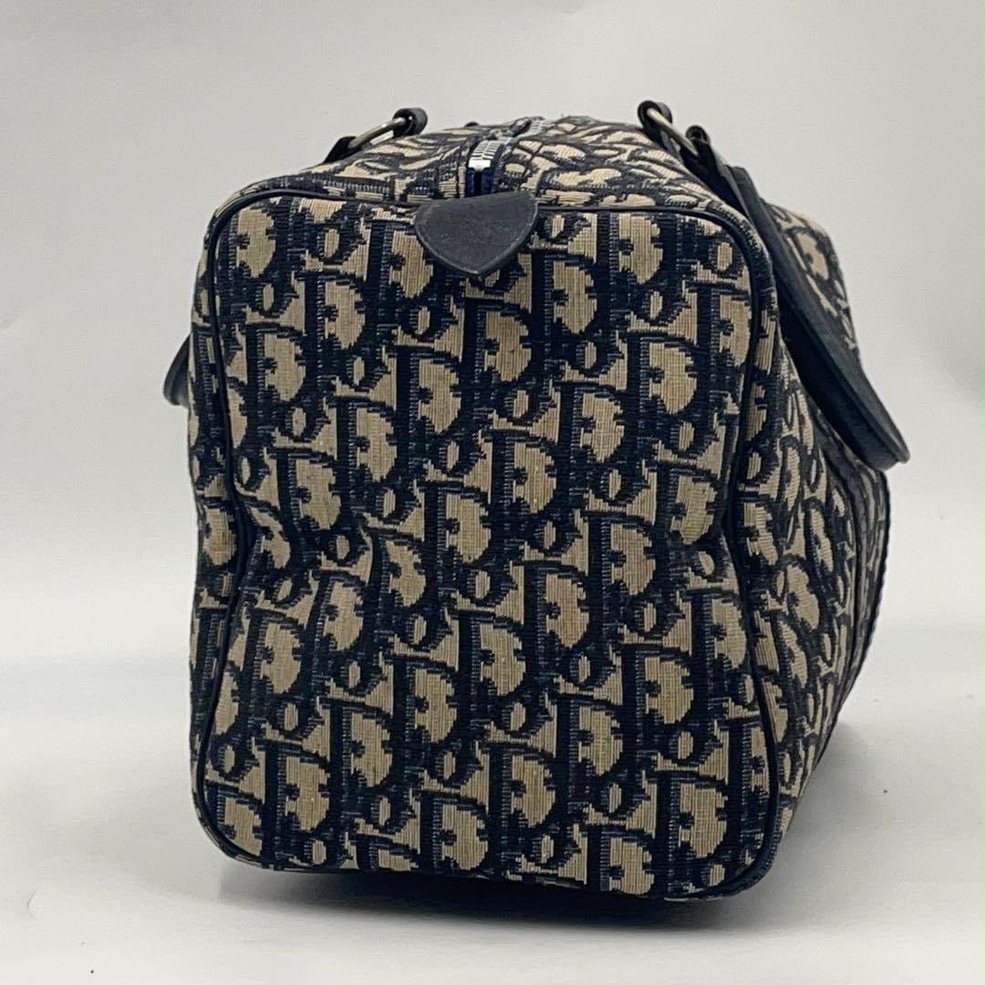 Christian Dior Boston 30 Monogram Oblique Beige/Navy Handbag - Lux Central