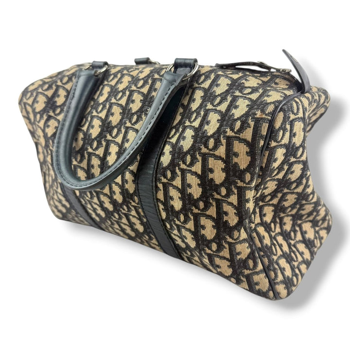 Christian Dior Boston Monogram Oblique Beige/Navy Handbag - Lux Central