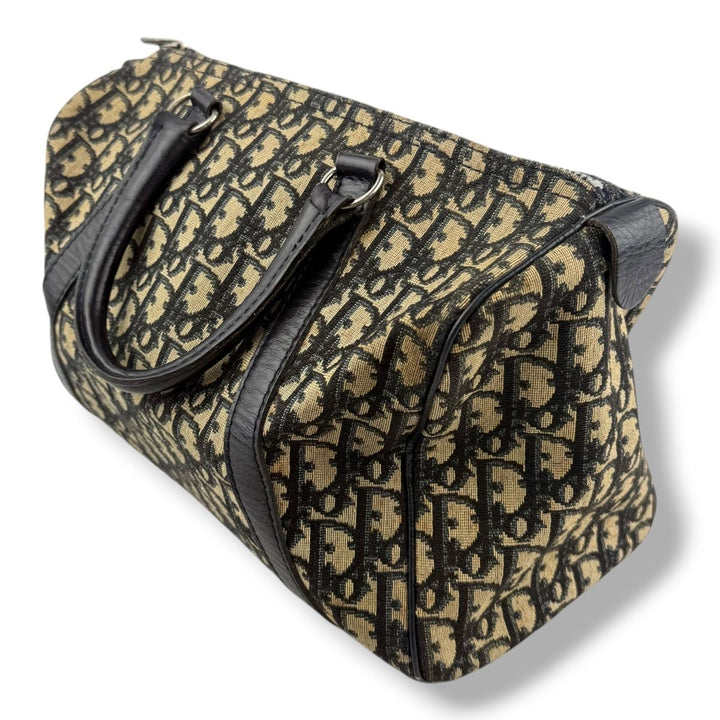 Christian Dior Boston Monogram Oblique Beige/Navy Handbag - Lux Central