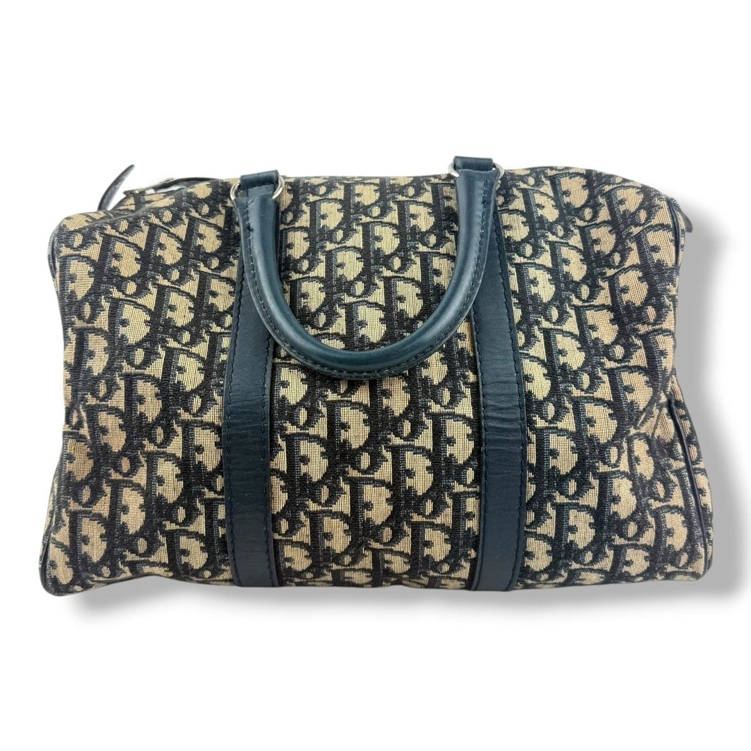 Christian Dior Boston Monogram Oblique Beige/Navy Handbag - Lux Central