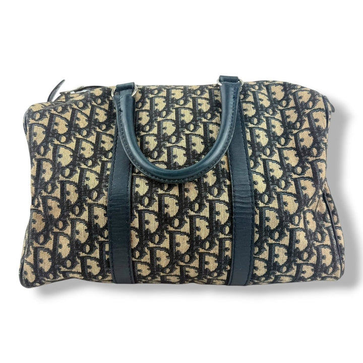 Christian Dior Boston Monogram Oblique Beige/Navy Handbag - Lux Central