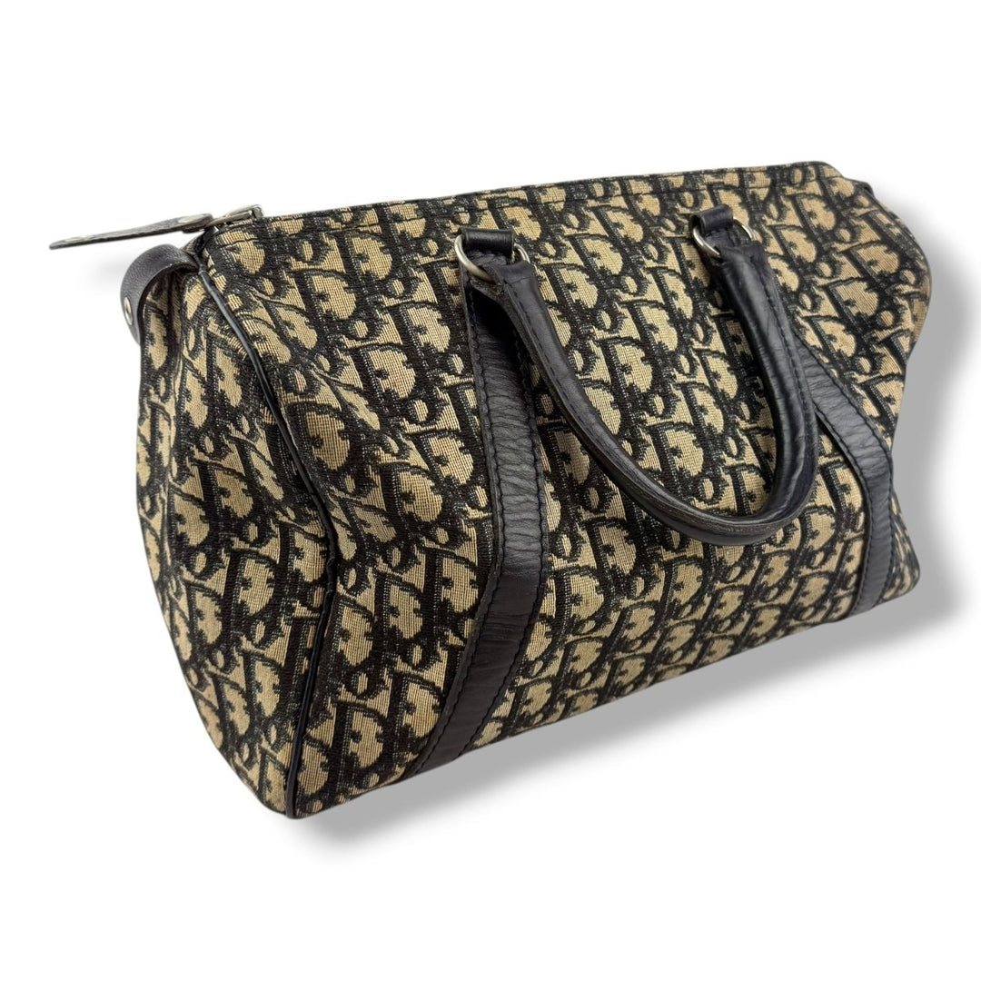 Christian Dior Boston Monogram Oblique Beige/Navy Handbag - Lux Central