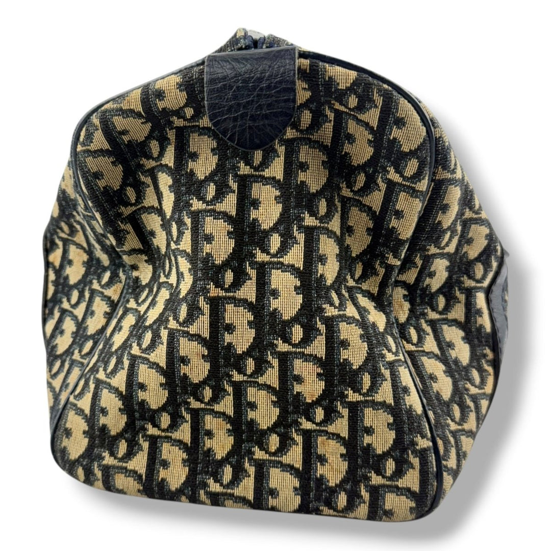 Christian Dior Boston Monogram Oblique Beige/Navy Handbag - Lux Central