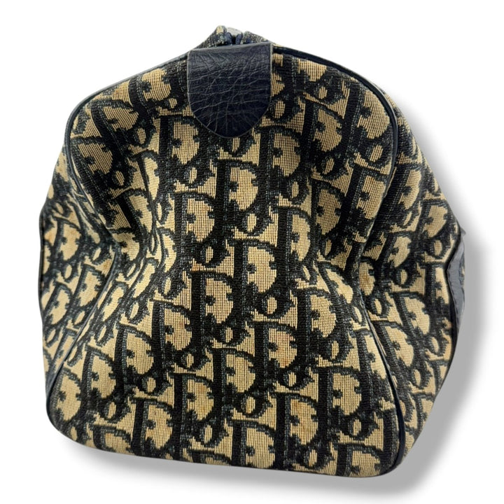 Christian Dior Boston Monogram Oblique Beige/Navy Handbag - Lux Central