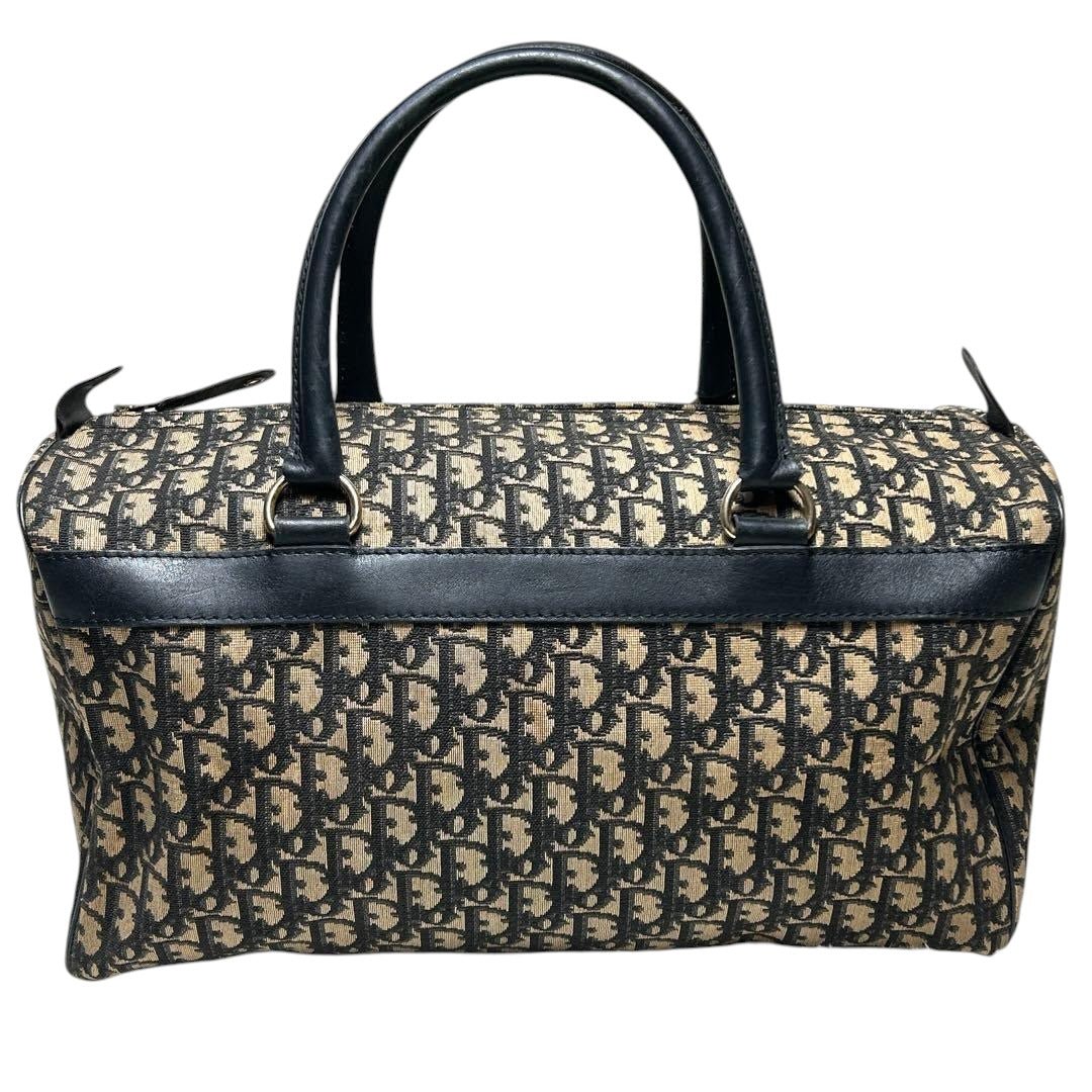 Christian Dior Boston Monogram Oblique Beige/Navy Handbag - Lux Central