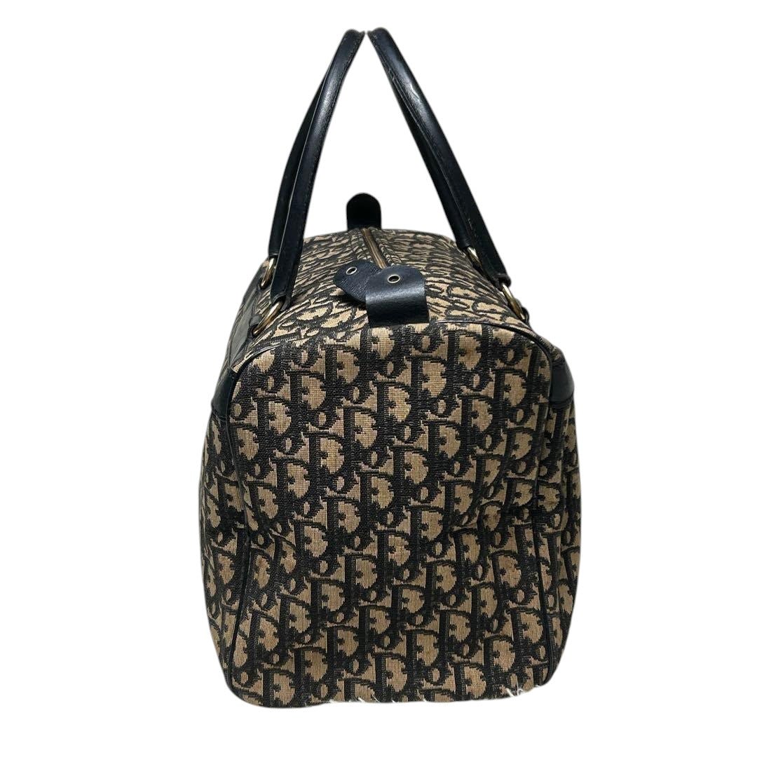Christian Dior Boston Monogram Oblique Beige/Navy Handbag - Lux Central