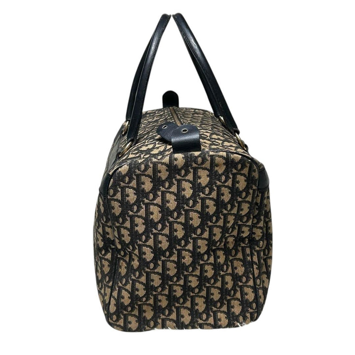 Christian Dior Boston Monogram Oblique Beige/Navy Handbag - Lux Central