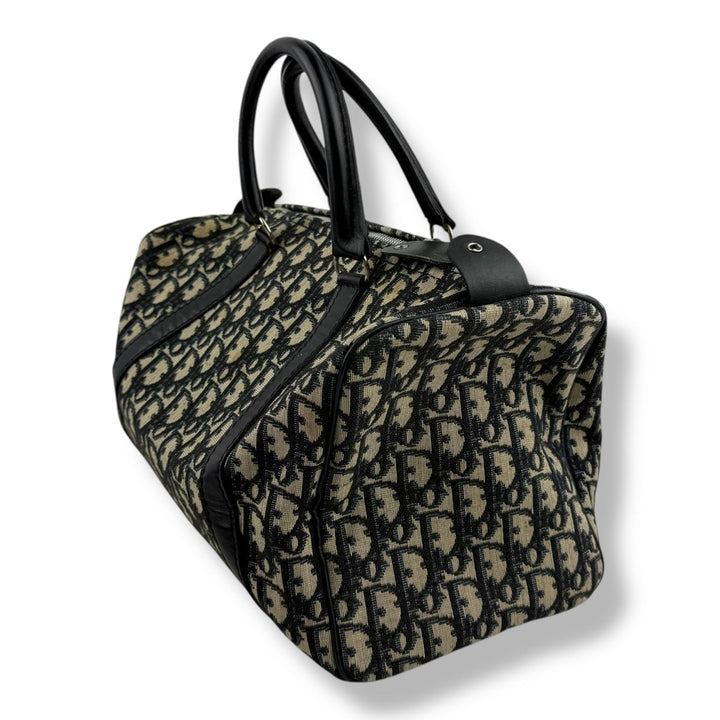 Christian Dior Boston Monogram Oblique Beige/Navy Handbag - Lux Central