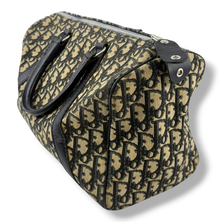 Christian Dior Boston Monogram Oblique Beige/Navy Handbag - Lux Central