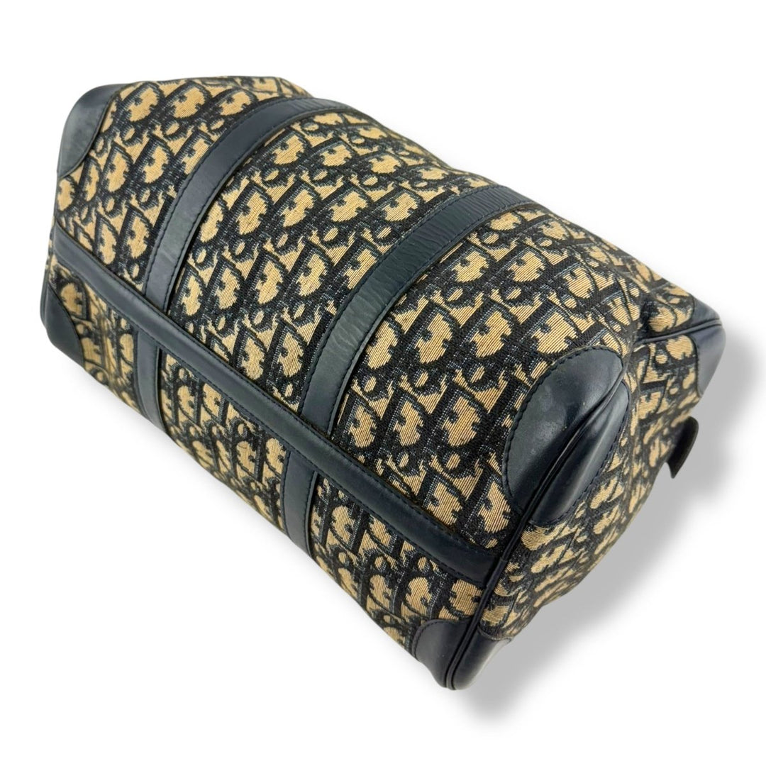 Christian Dior Boston Monogram Oblique Beige/Navy Handbag - Lux Central