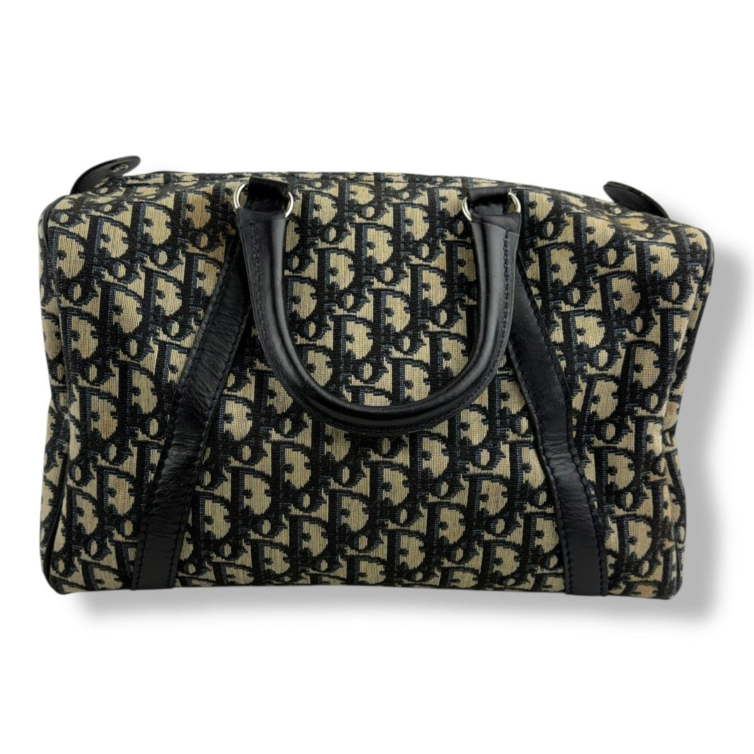 Christian Dior Boston Monogram Oblique Beige/Navy Handbag - Lux Central