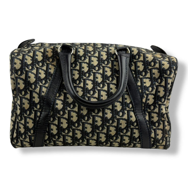 Christian Dior Boston Monogram Oblique Beige/Navy Handbag - Lux Central