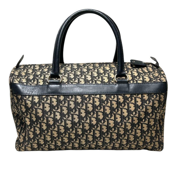 Christian Dior Boston Monogram Oblique Beige/Navy Handbag - Lux Central