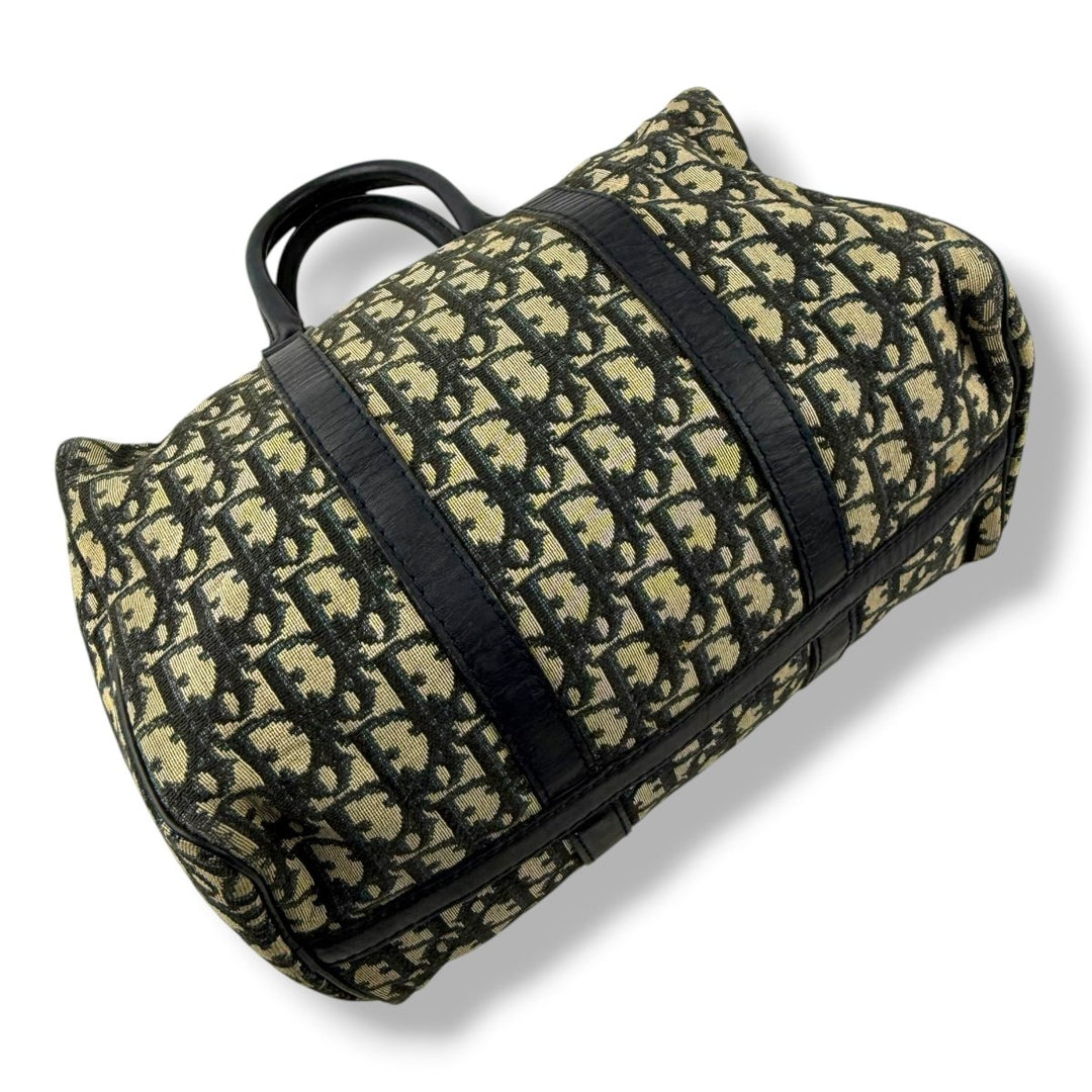 Christian Dior Boston Monogram Oblique Beige/Navy Handbag - Lux Central