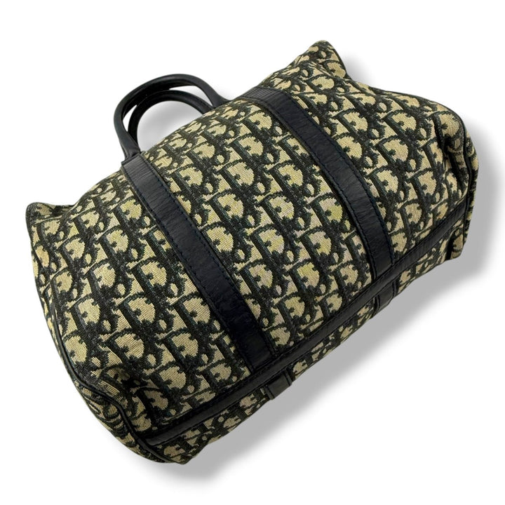 Christian Dior Boston Monogram Oblique Beige/Navy Handbag - Lux Central