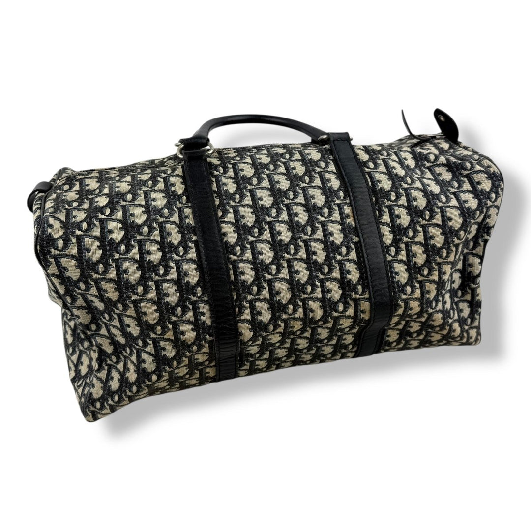 Christian Dior Boston Monogram Oblique Beige/Navy Handbag - Lux Central