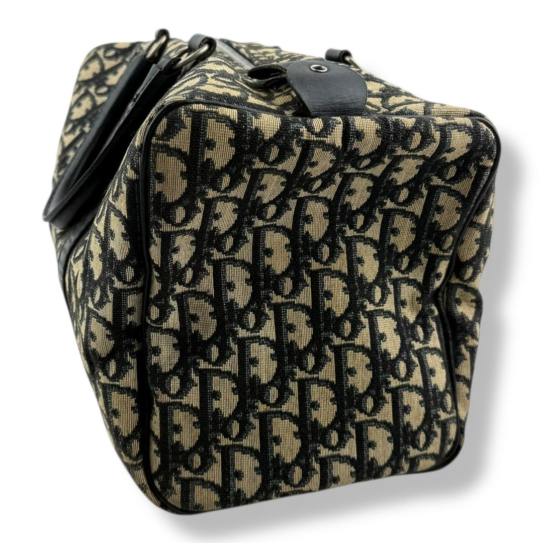 Christian Dior Boston Monogram Oblique Beige/Navy Handbag - Lux Central