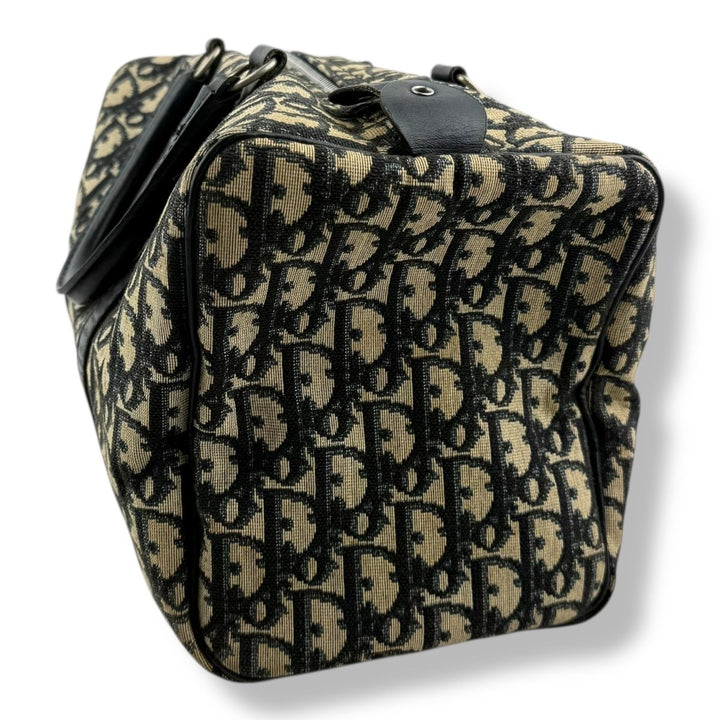 Christian Dior Boston Monogram Oblique Beige/Navy Handbag - Lux Central