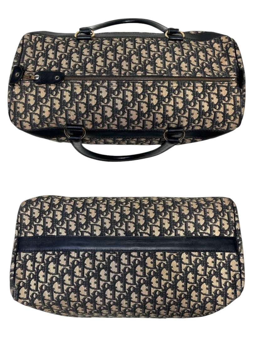 Christian Dior Boston Monogram Oblique Beige/Navy Handbag - Lux Central