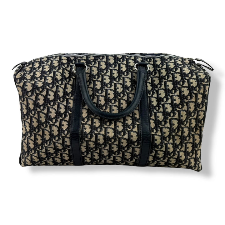 Christian Dior Boston Monogram Oblique Beige/Navy Handbag - Lux Central