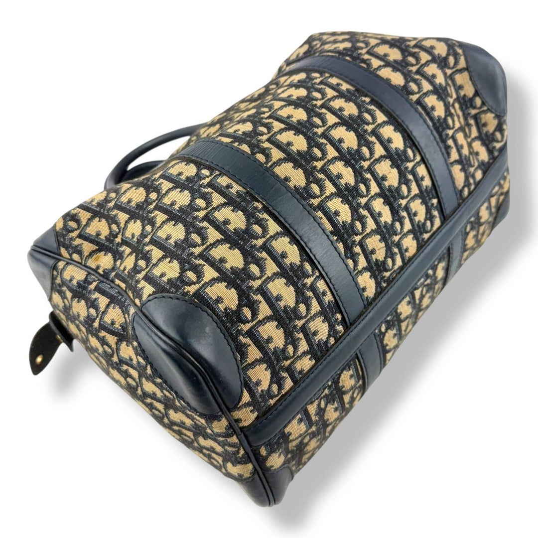 Christian Dior Boston Monogram Oblique Beige/Navy Handbag - Lux Central