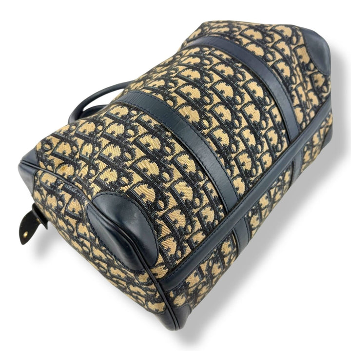 Christian Dior Boston Monogram Oblique Beige/Navy Handbag - Lux Central