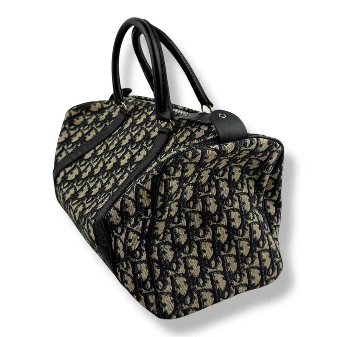 Christian Dior Boston Monogram Oblique Beige/Navy Handbag - Lux Central