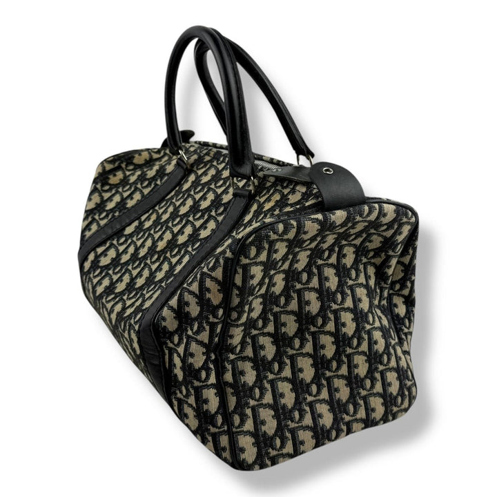 Christian Dior Boston Monogram Oblique Beige/Navy Handbag - Lux Central
