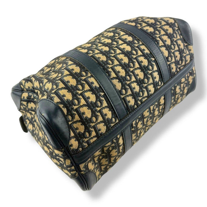 Christian Dior Boston Monogram Oblique Beige/Navy Handbag - Lux Central