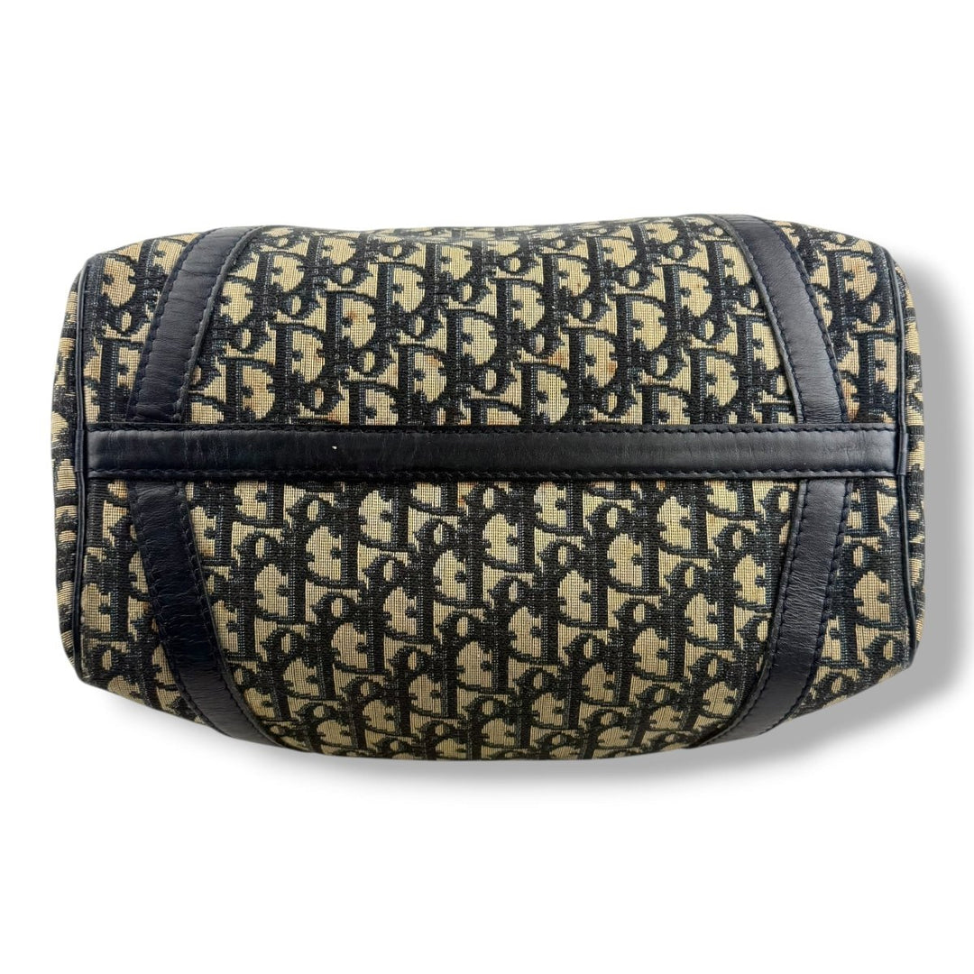 Christian Dior Boston Monogram Oblique Beige/Navy Handbag - Lux Central