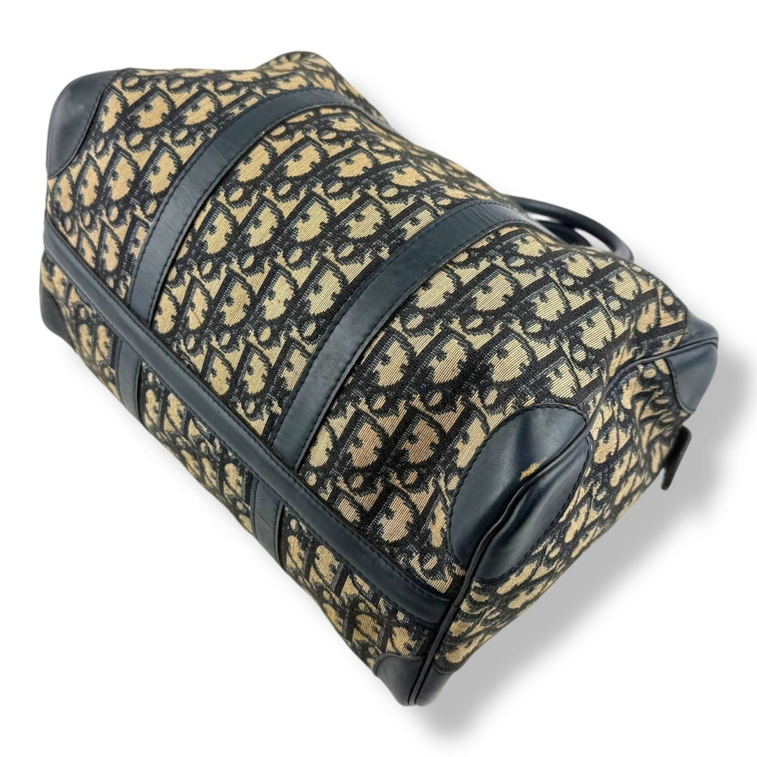 Christian Dior Boston Monogram Oblique Beige/Navy Handbag - Lux Central