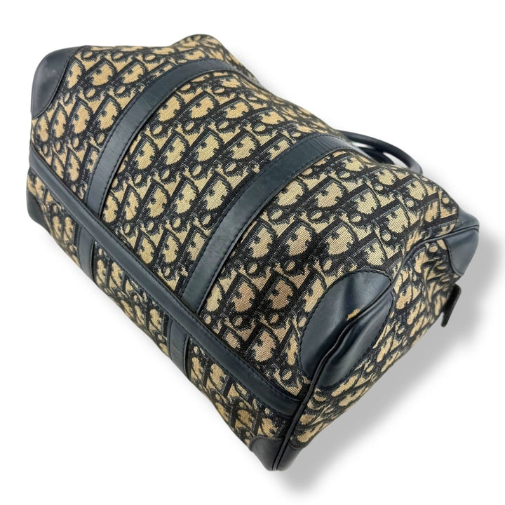 Christian Dior Boston Monogram Oblique Beige/Navy Handbag - Lux Central