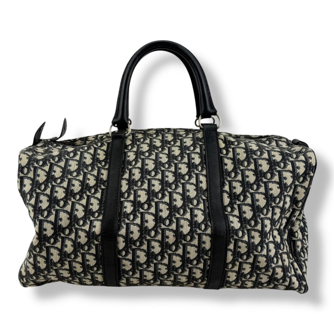 Christian Dior Boston Monogram Oblique Beige/Navy Handbag - Lux Central