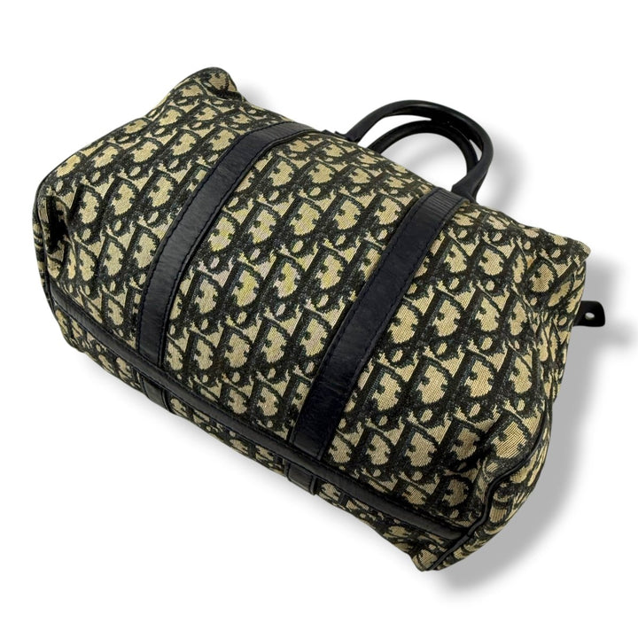 Christian Dior Boston Monogram Oblique Beige/Navy Handbag - Lux Central