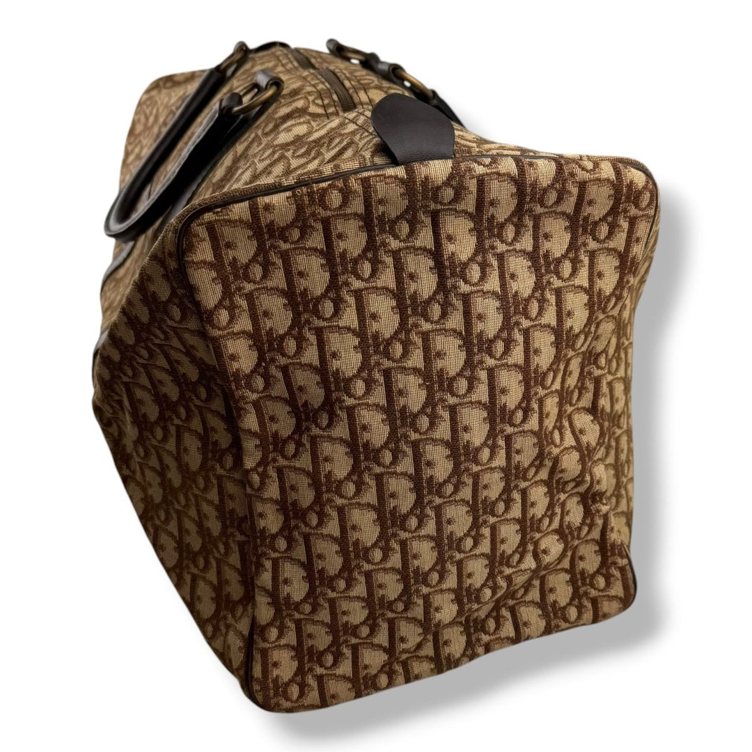 Christian Dior Boston Monogram Oblique Beige/Navy Handbag - Lux Central