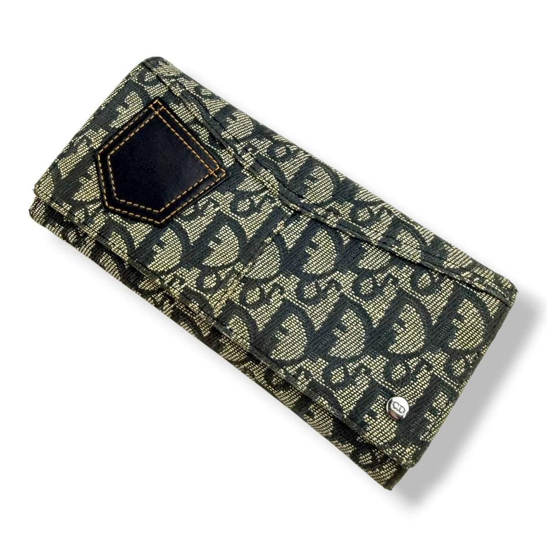 Christian Dior Denim Oblique Long Wallet - Lux Central