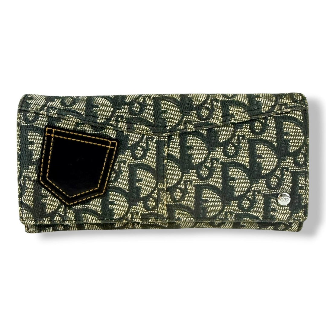 Christian Dior Denim Oblique Long Wallet - Lux Central