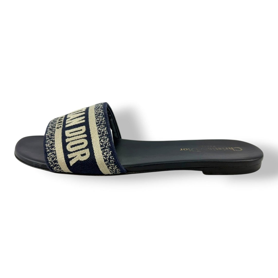 Christian Dior Dway Navy Blue Slides UK 6 / EU 39 - Lux Central