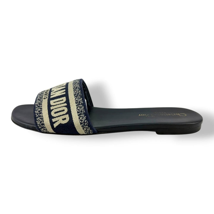 Christian Dior Dway Navy Blue Slides UK 6 / EU 39 - Lux Central