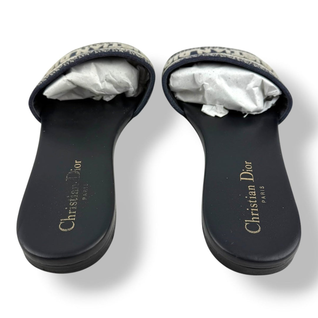 Christian Dior Dway Navy Blue Slides UK 6 / EU 39 - Lux Central