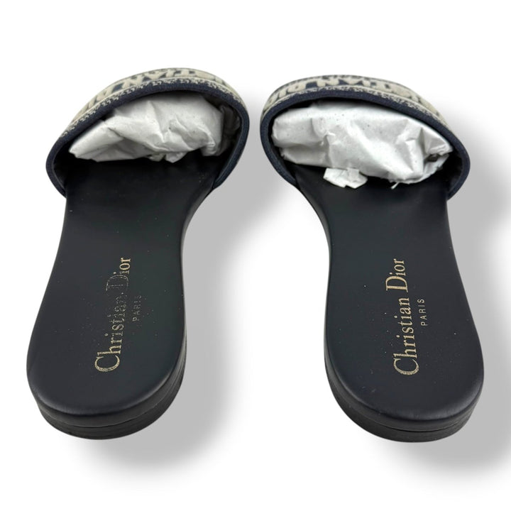 Christian Dior Dway Navy Blue Slides UK 6 / EU 39 - Lux Central