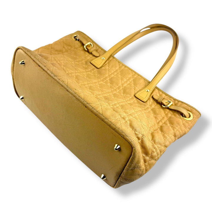 Christian Dior Lady Dior Beige Panarea Quilted Tote Handbag - Lux Central