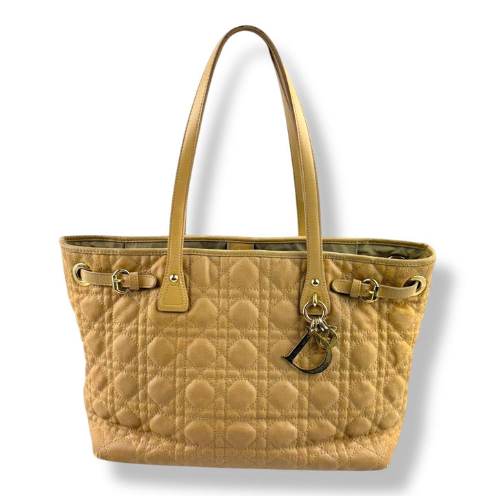 Christian Dior Lady Dior Beige Panarea Quilted Tote Handbag - Lux Central